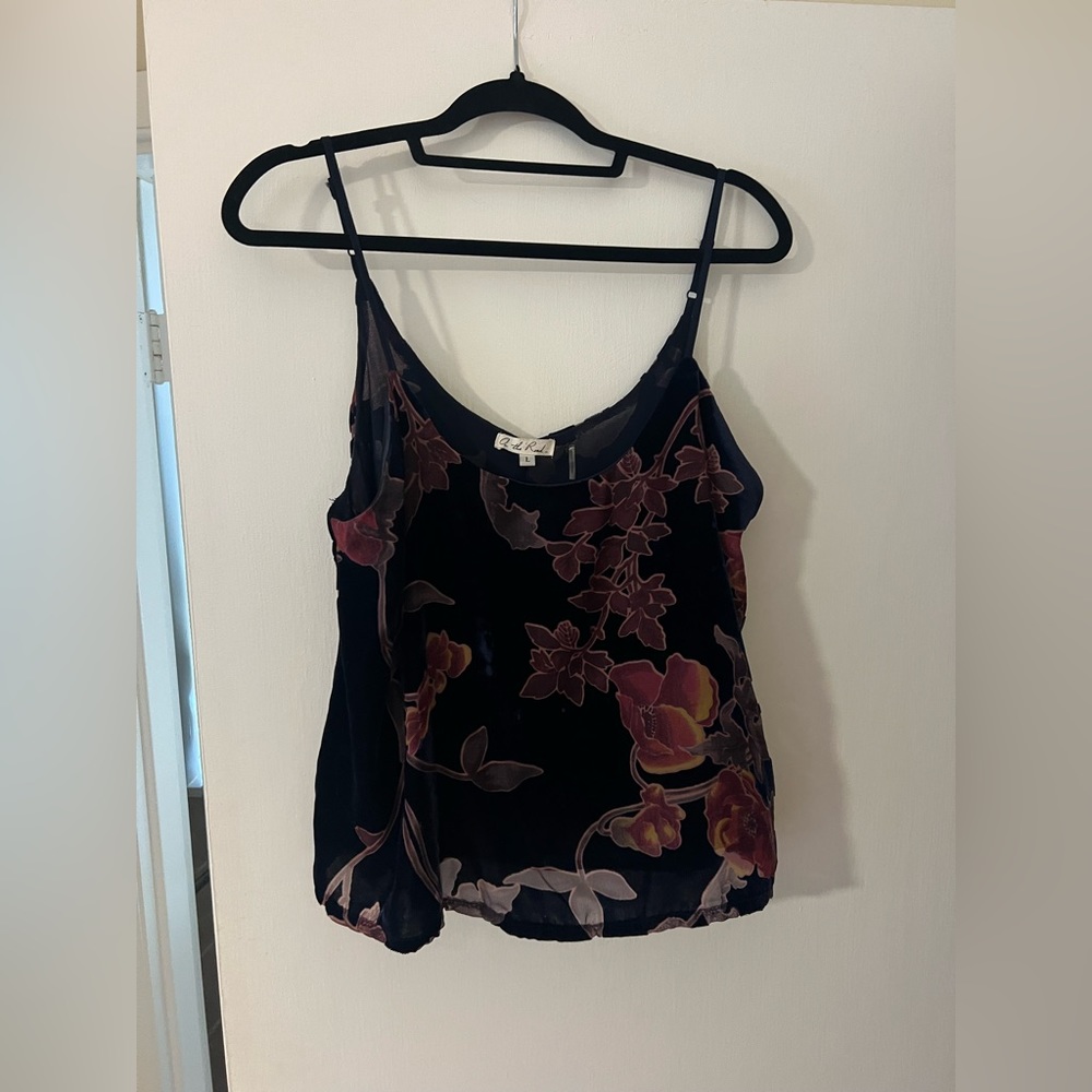 Cropped Velvet Strappy Tank
